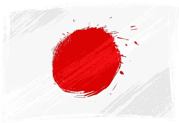 Grunge Japon Bayrağı Vektör Illüstrasyonu — Stok Vektör