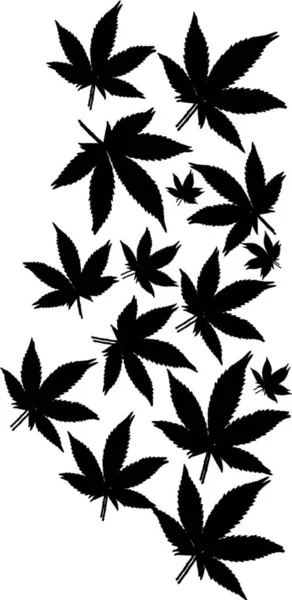 Foglie Cannabis Illustrazione Vettoriale — Vettoriale Stock