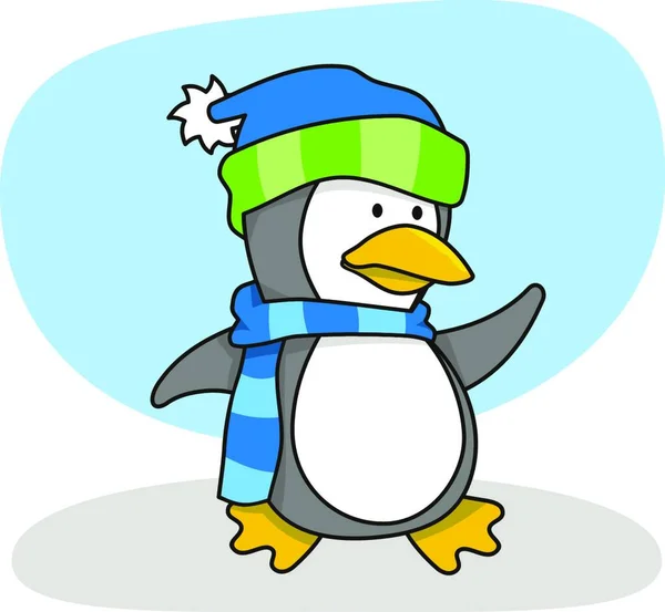 Liten Pingvin Vektor Illustration — Stock vektor