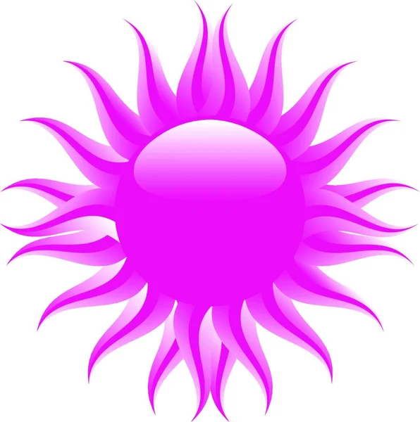Hot Pink Sun Vector Illustration — Stock Vector