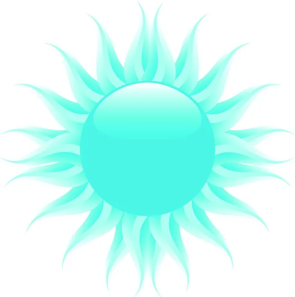 Холодное Солнце Стильная Векторная Иллюстрация — стоковый вектор