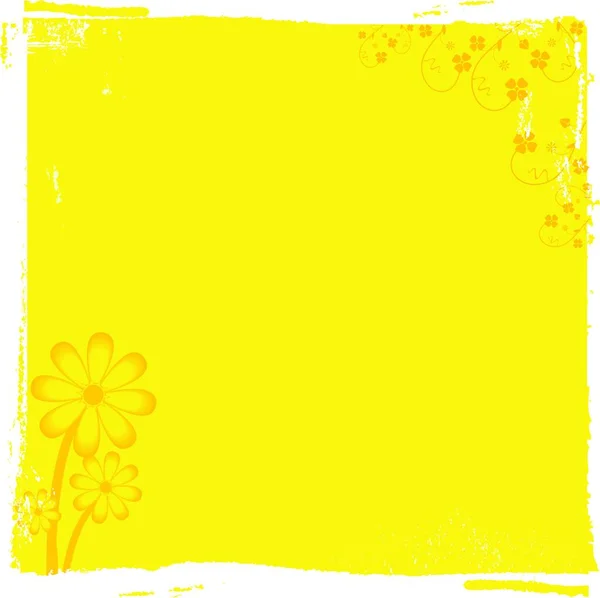 ヴィンテージ黄色の花ベクトルの背景 — ストックベクタ