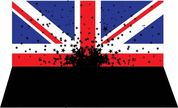 Britská Vlajka Odráží Vektorovou Ilustraci — Stockový vektor