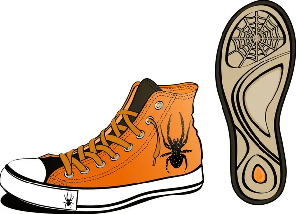 Zapato Araña Vector Colorido Ilustración — Vector de stock