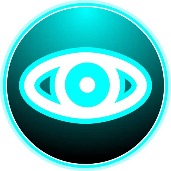 Símbolo Olho Pesquisa Botão Vetor Luz Azul Sexy — Vetor de Stock