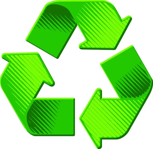 Recyclage Symbole Grunge Abat Jour Bois — Image vectorielle