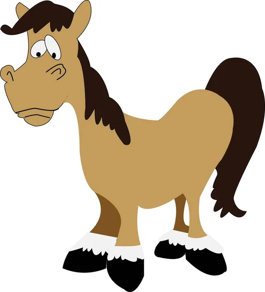 Brown Horse Modern Vector Illustration — Stock Vector