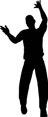 Adam el işaretleri yapıyor, grafik vektör çizimi