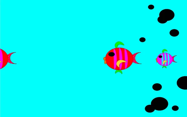 Fish Water Modern Vector Illustration — Stock Vector