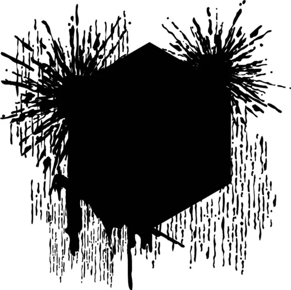 Hexagon Grunge Grafische Vektor Illustration — Stockvektor
