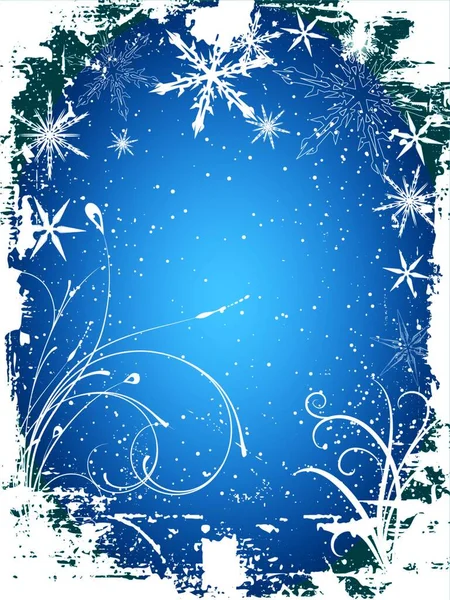 Noël Fond Flocons Neige Hiver Vecteur — Image vectorielle