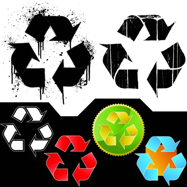 Conjunto Símbolos Reciclaje Ecológico — Vector de stock