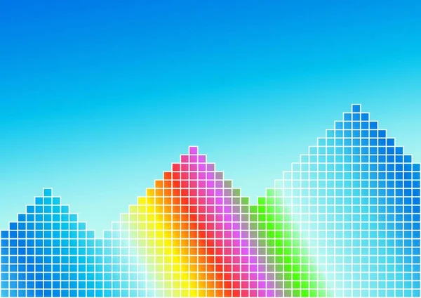 虹のピラミッドの背景ベクトルイラスト — ストックベクタ