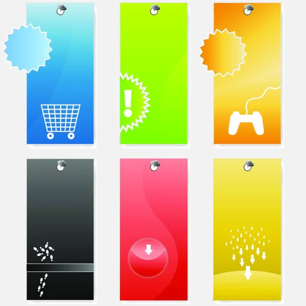 Modern Renkli Temalı Alışveriş Etiketleri Seti — Stok Vektör