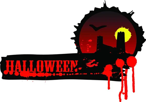 Banner Halloween Ilustración Vector Colorido — Vector de stock