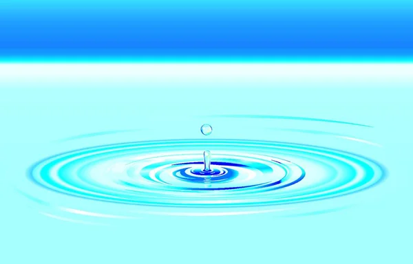Gota Agua Caída Vector Ilustración — Vector de stock