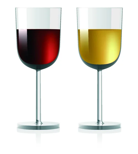 Beyaz Arkaplanda Vektör Illüstrasyon Şarap Gözlüğü — Stok Vektör