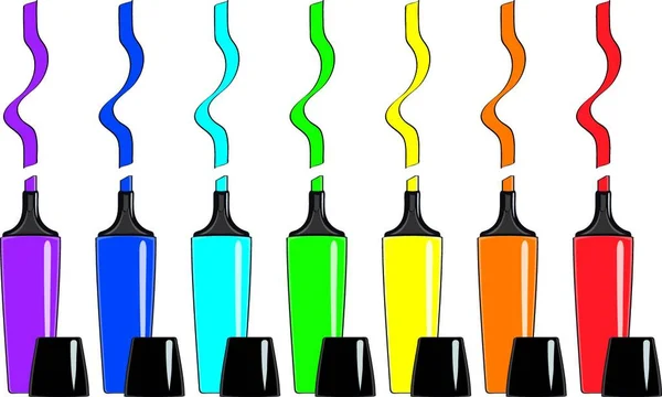 Długopisy Kolorowy Wektor Ilustracji — Wektor stockowy