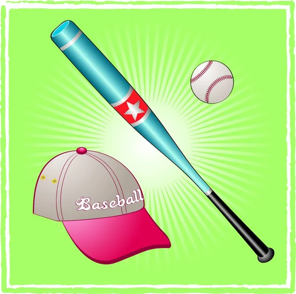 Baseball Equipment Graphic Vector Illustration — Stock Vector