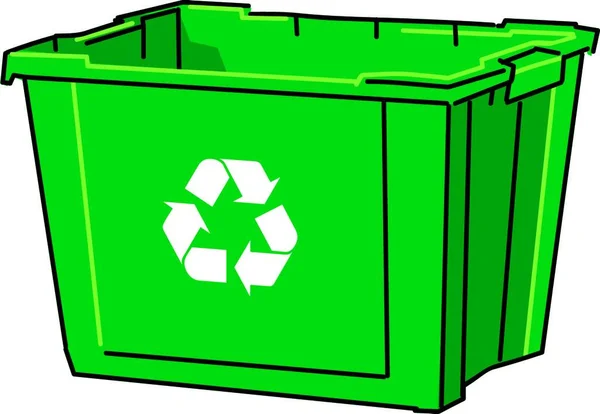 Πράσινο Φορέα Ανακύκλωσης Κάδος Κομποστοποίησης — Διανυσματικό Αρχείο
