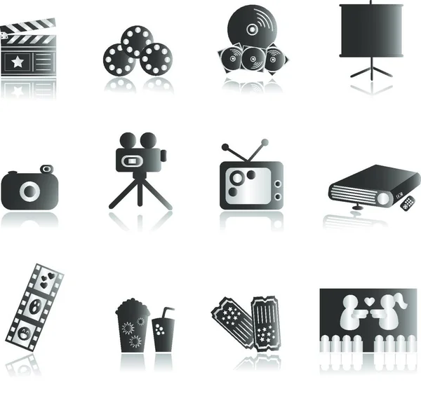 Película Entretenimiento Iconos Vector Ilustración — Vector de stock