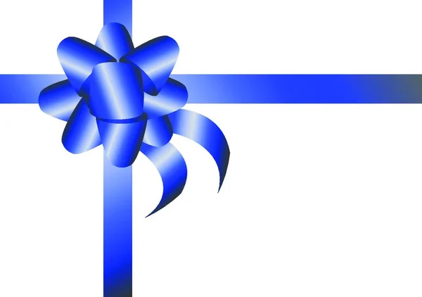 Ruban Bleu Sur Fond Blanc — Image vectorielle