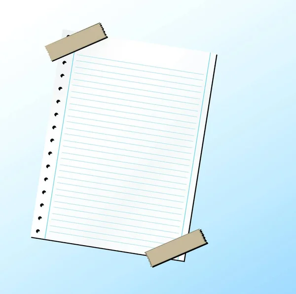 Blatt Papier Mit Klebeband — Stockvektor