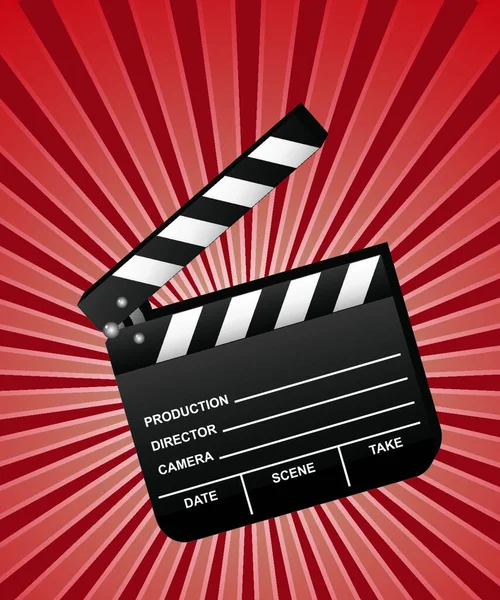 Otwarty Film Clapboard Wektor — Wektor stockowy