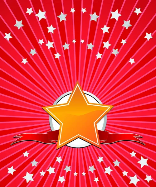 Golden Star Avec Des Rubans Illustration Vectorielle Moderne — Image vectorielle