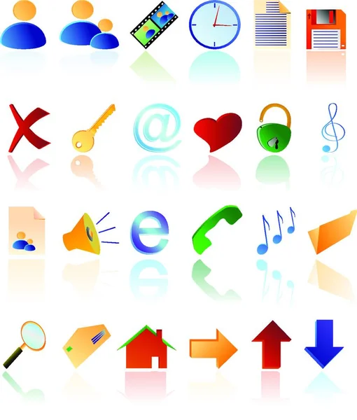 Multicolored Icons Vector Illustration — Stock Vector