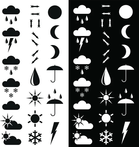 Symbole Für Die Wetteranzeige — Stockvektor