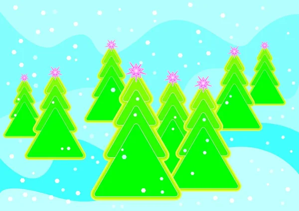 Χριστουγεννιάτικο Δέντρο Εικονογράφηση Διάνυσμα — Διανυσματικό Αρχείο
