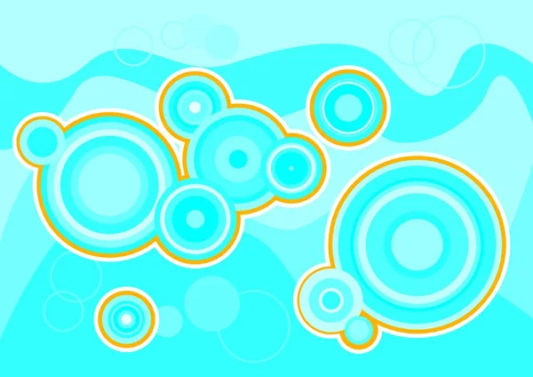 Illustration Vectorielle Blue Bubbles Rétro — Image vectorielle