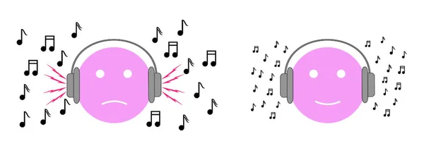 Müzik Gürültüsü Vektör Illüstrasyonu Basit Tasarım — Stok Vektör