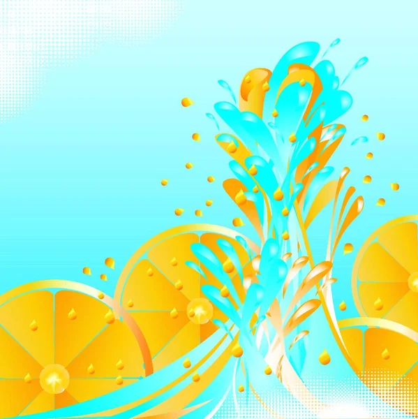 Pomarańczowy Splash Wektor Ilustracji — Wektor stockowy