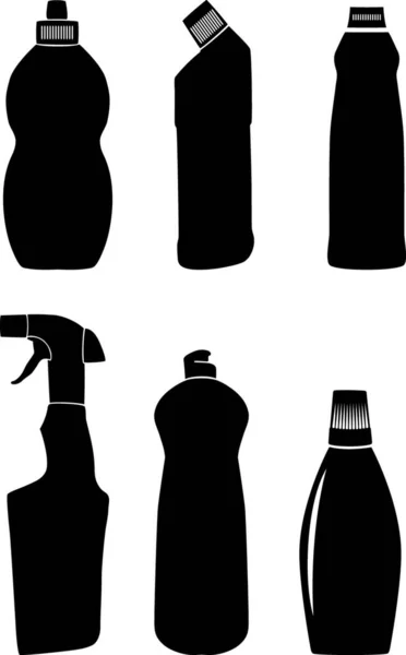 Botellas Para Lavado Líquidos Vector Ilustración — Vector de stock