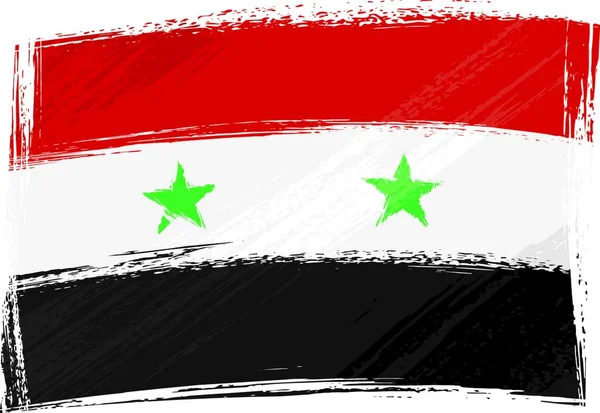 Grunge Syrien Flagga Vektor Illustration — Stock vektor
