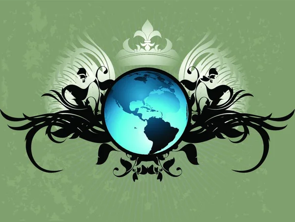 Ornate Earth Background Simple Vector Illustration — Stock Vector