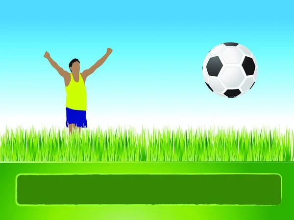 Чоловік Грає Футбол Влітку — стоковий вектор