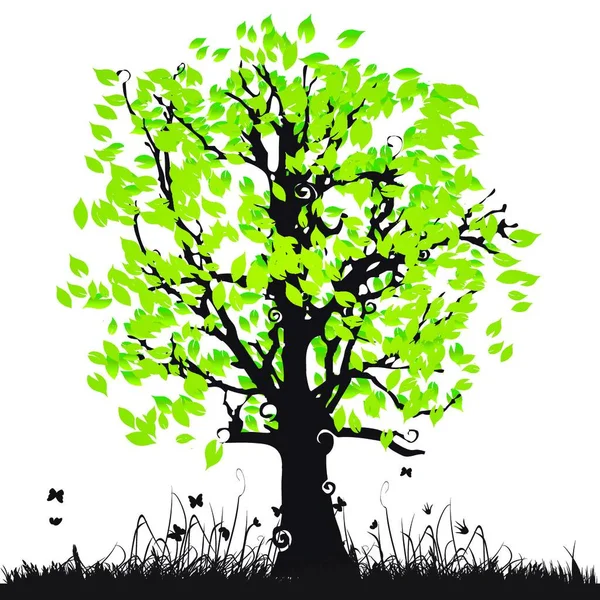 Tree Silhouette Vector Illustration — Stock Vector