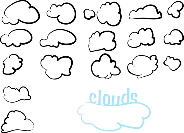 Conjunto Nubes Esponjosas — Archivo Imágenes Vectoriales