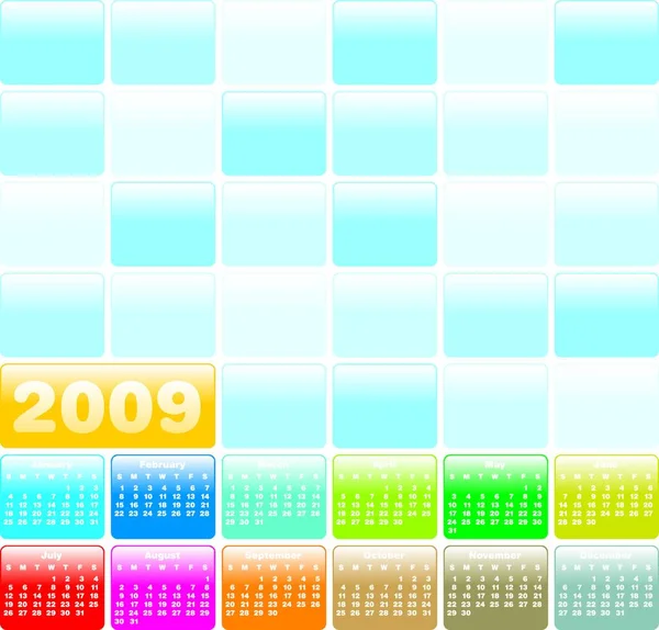 Illustrazione Astratta Del Calendario Vettoriale Colori 2009 — Vettoriale Stock