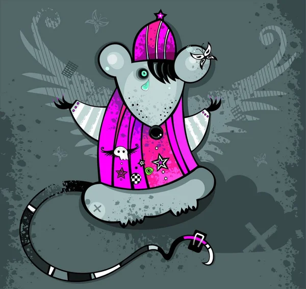 Illustration Emo Rat — Stock vektor