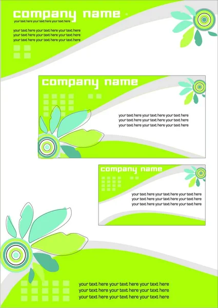 Vector Spring Business Stationery Set — Stock Vector