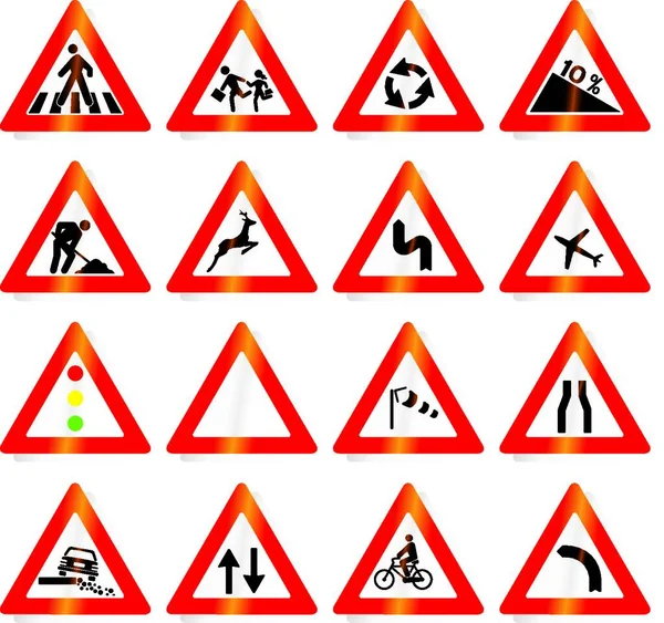 Road Signs Modern Vector Illustration — Stock Vector