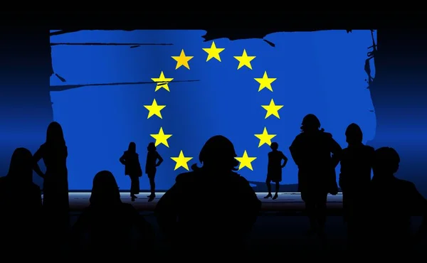 欧洲联盟旗帜矢量图解 — 图库矢量图片