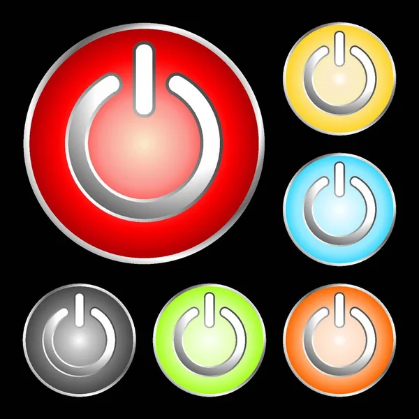 Power Button Icons Vector Illustration — Stock Vector