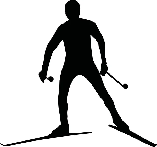 滑雪者 矢量简单设计 — 图库矢量图片