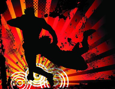 Rugby Oyuncuları Siluet vektör çizimi