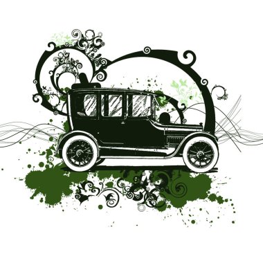 Retro araba modern vektör illüstrasyonu